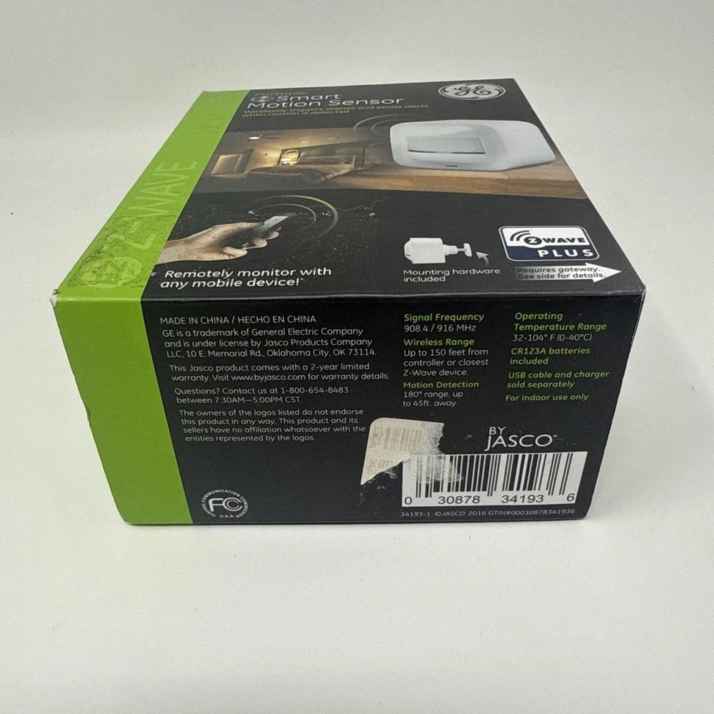 GE Portable Wire-Free EZSmart Motion Sensor Z Wave Plus Monitor W/mobile